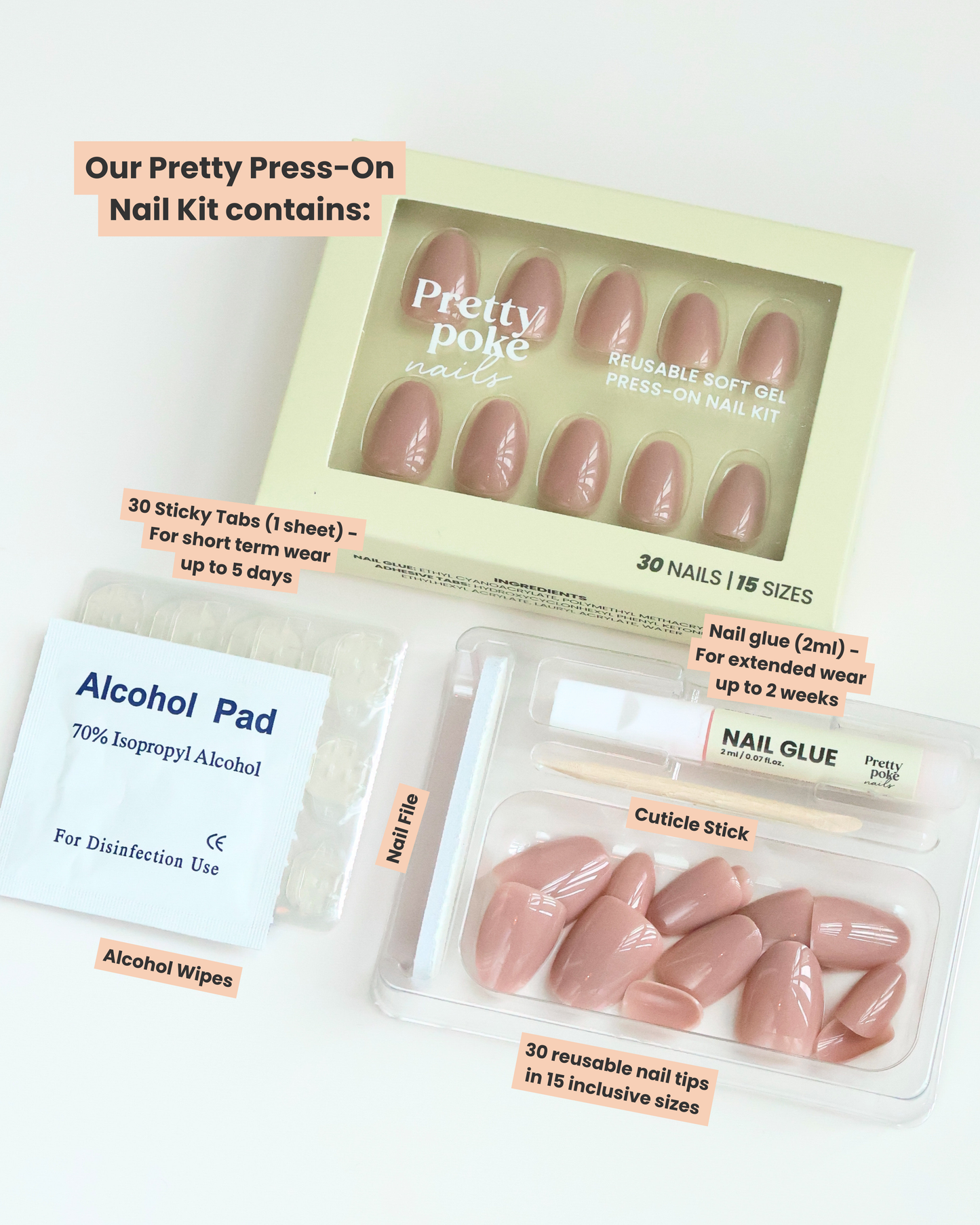 Peony Nude Pink In Short Round (Press-On Nails)