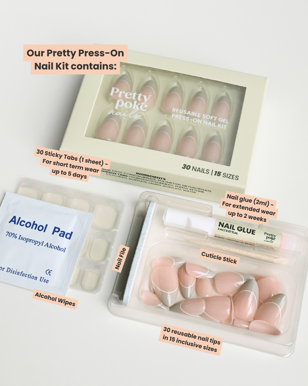 Dreamy In Short Almond (Press-On Nails)