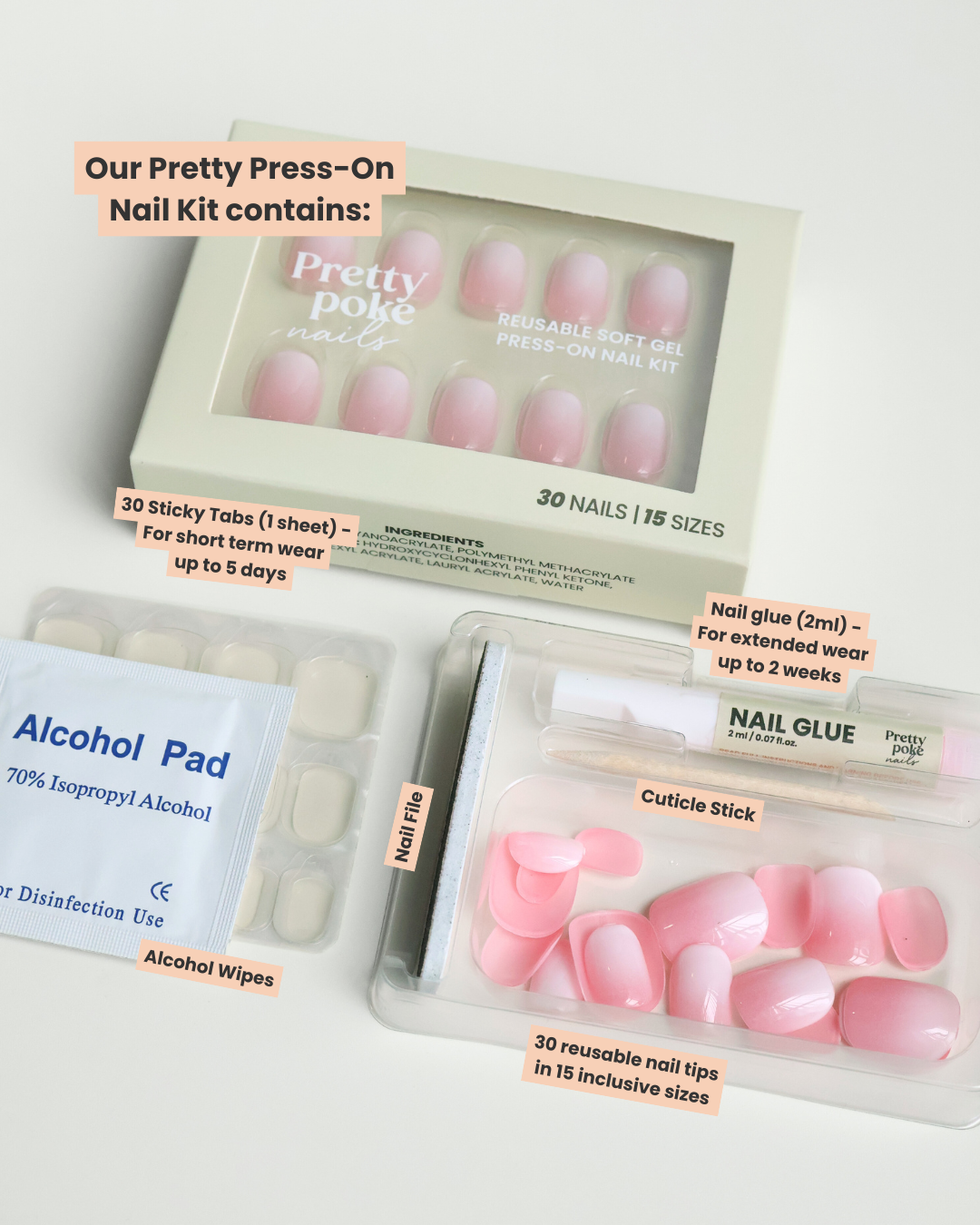 Sakura Mist Ombre In XS Squoval (Press-On Nails)