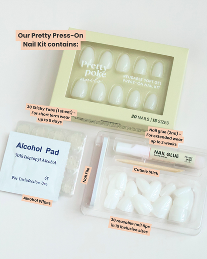 Coco Milky White In Short Round (Press-On Nails)