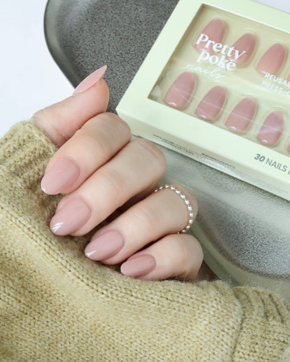 Peony Nude Pink In Short Round (Press-On Nails)