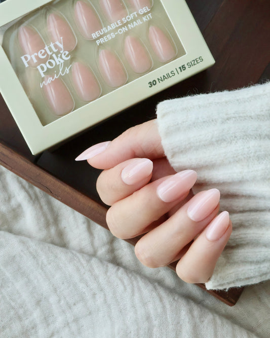 Petal Blush Pink In Short Almond (Press-On Nails)