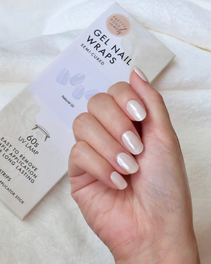 Natural 02 - White Glaze (Semi-Cured Gel Wraps | Manicure)