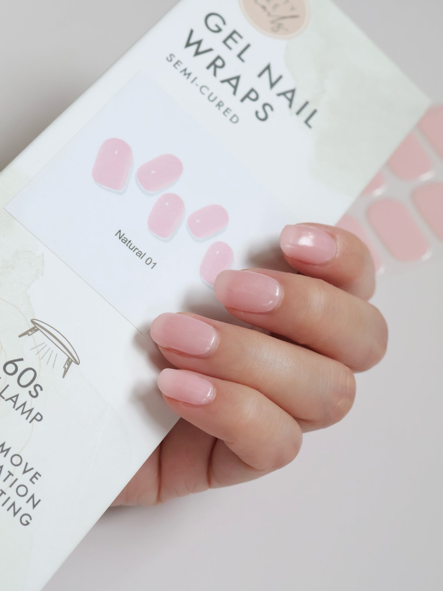 Natural 01 - Jelly Pink (Semi-Cured Gel Wraps | Manicure)