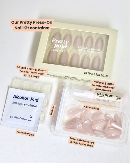 Halo White Nude Cateye In Short Almond (Press-On Nails)