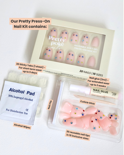 Gemstone Nude In Short Round (Press-On Nails)