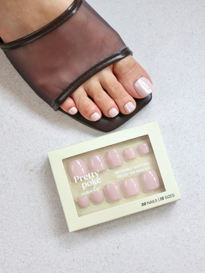 Champagne Pink Cateye (Press-On Pedicure)