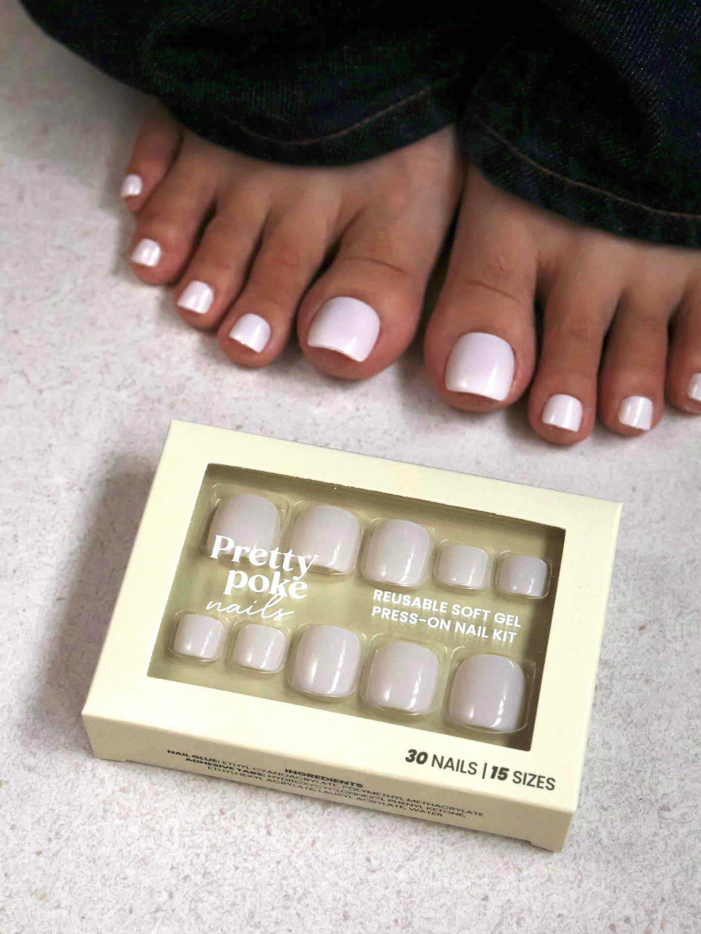 Cloud White Solid (Press-On Pedicure)