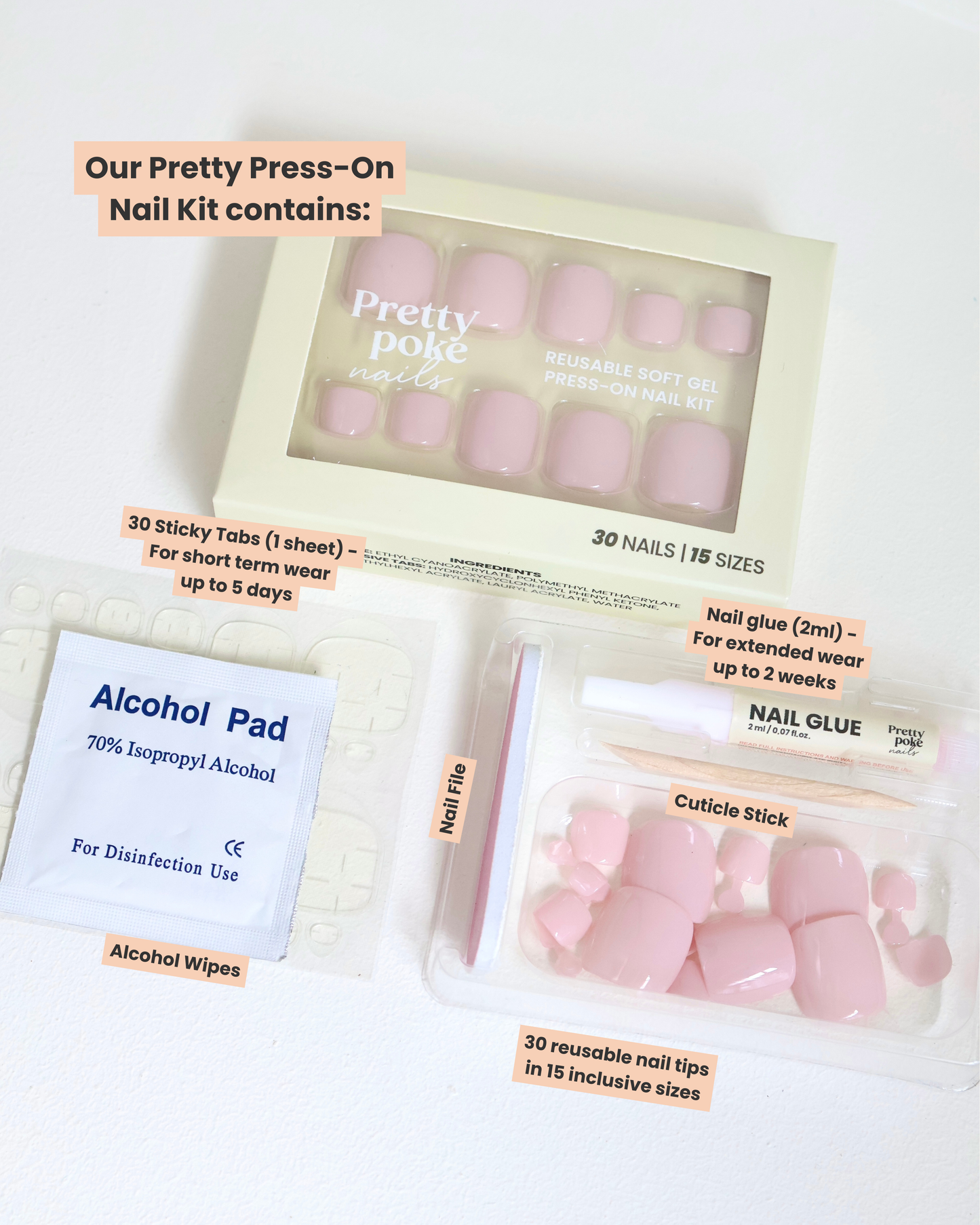 Ballet Pink Solid (Press-On Pedicure)