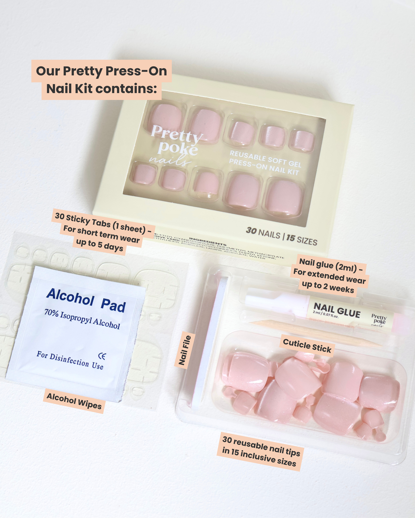 Champagne Pink Cateye (Press-On Pedicure)