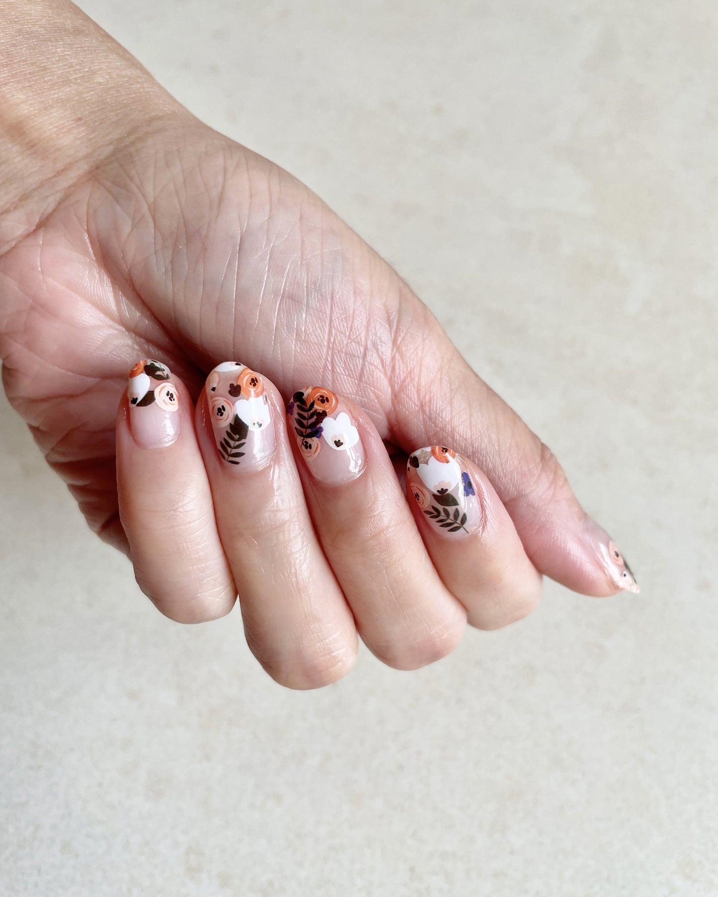 Rustic Blooms - Nail Wraps By Pretty Poke Nails 
