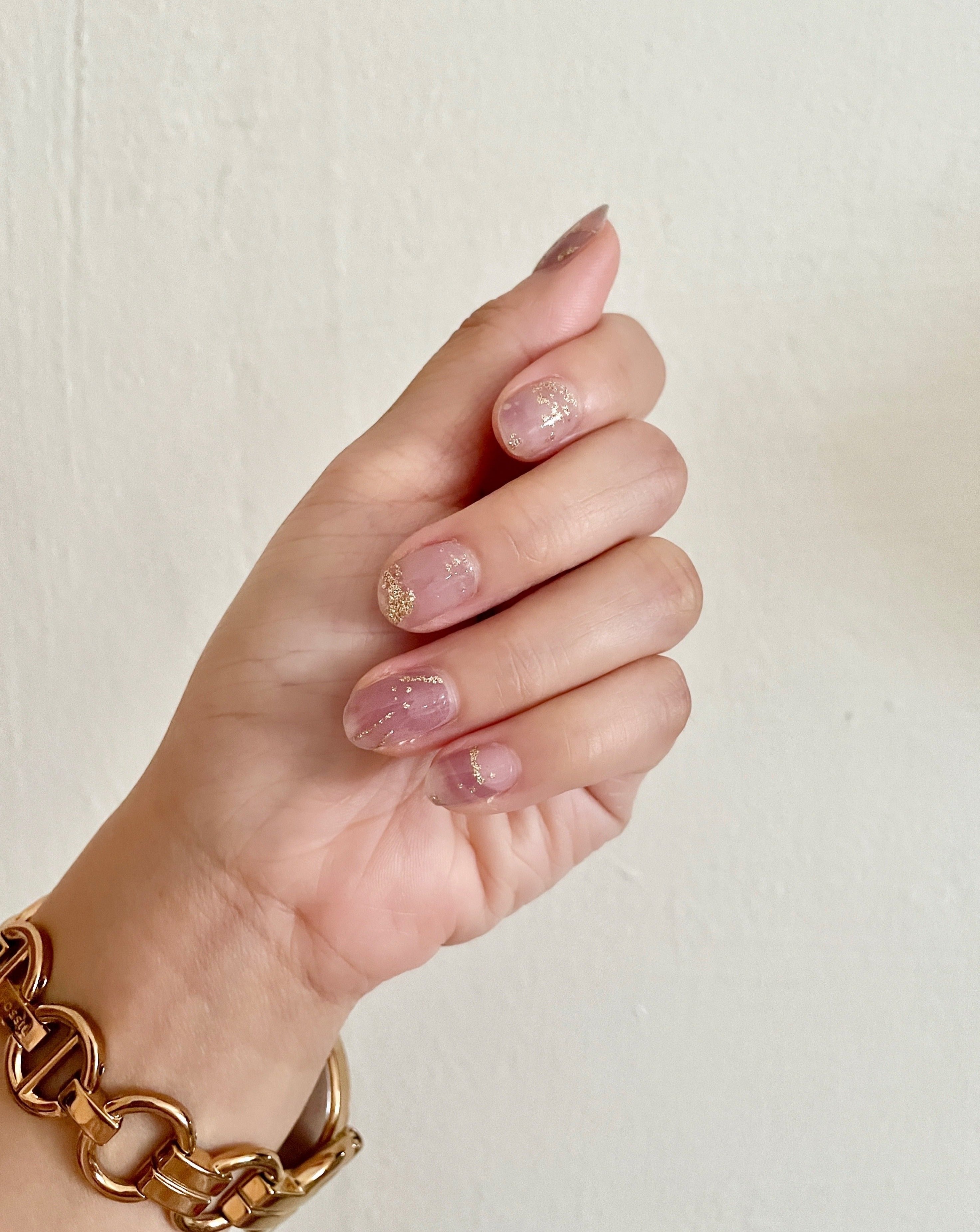 Nude Glitter – Nail Wraps By Pretty Poke Nails