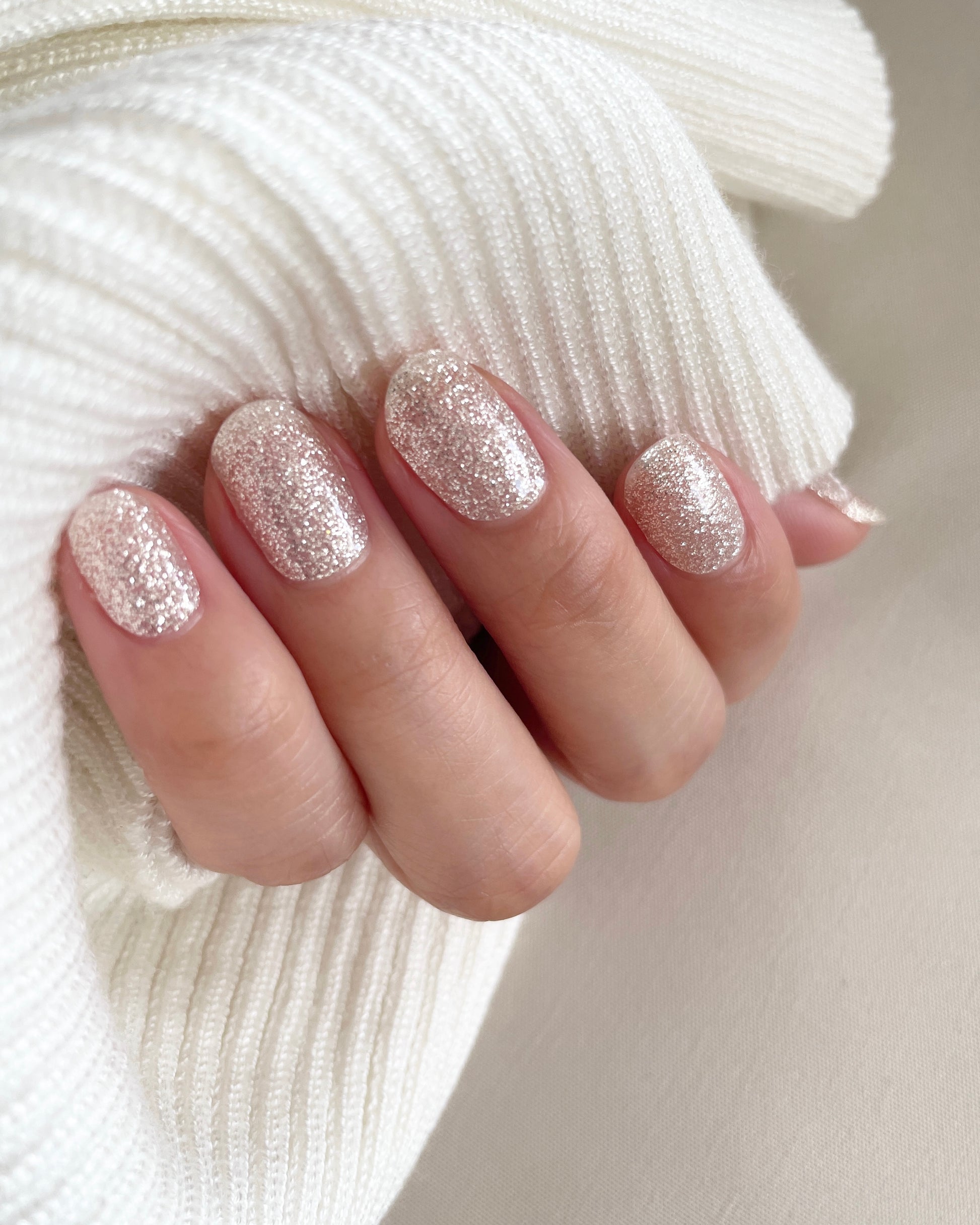 Ivory Glitter (Solid) – Nail Wraps By Pretty Poke Nails